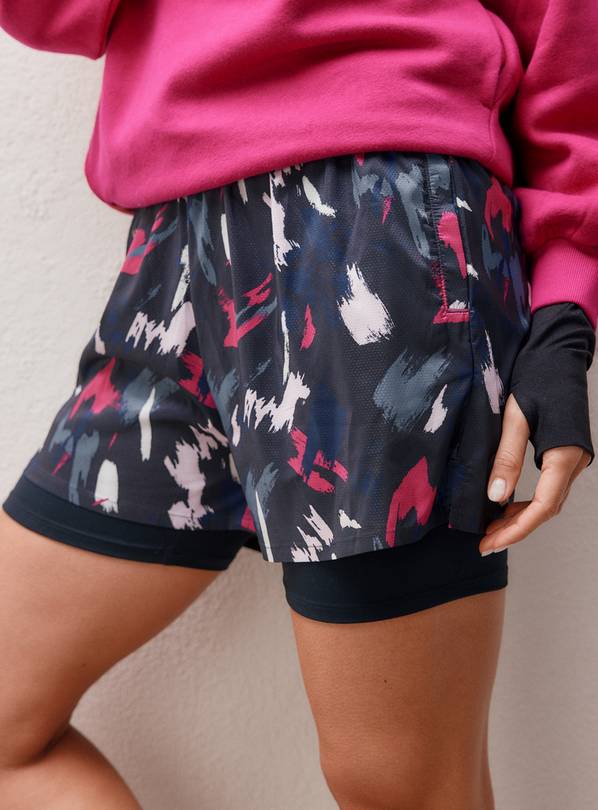 REAKTIV Brushstroke Print Training 2-In-1 Short XL